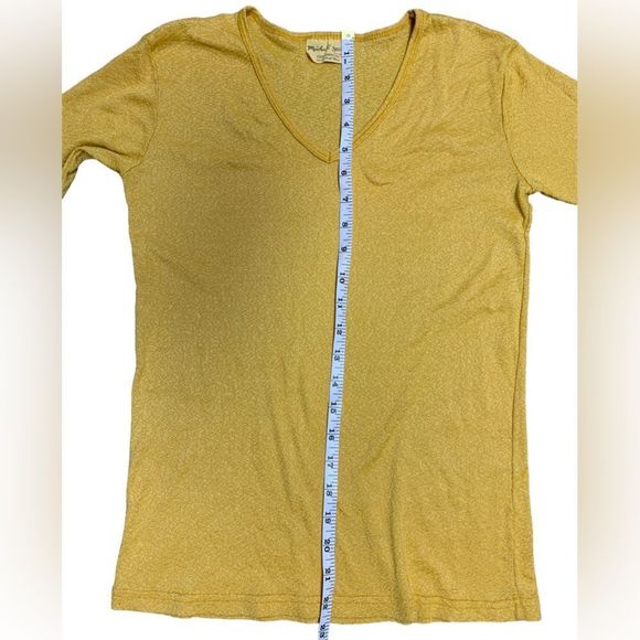 Michael Stars, Yellow/Gold Shirt, Shiny/Sparkle, One Size, 3/4 Sleeve, Used - Picture 6 of 6